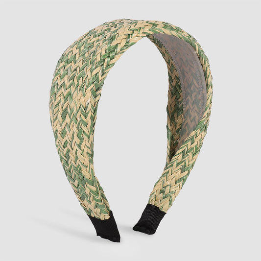 F499 pastoral raffia headband leisure vacation geometric fashion headband contrast color fresh hair accessories