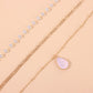 Jewelry multi-element protein bead crystal pendant necklace fashion three-to-one chain water drop necklace