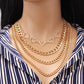 Jewelry Hip Hop Personality Geometric Set Necklace Simple Peach Heart Hollow Multilayer Chain Necklace Female
