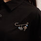 Jewelry ins geometric devil's eye pendant chest pendant pin female trend exaggerated pin accessories