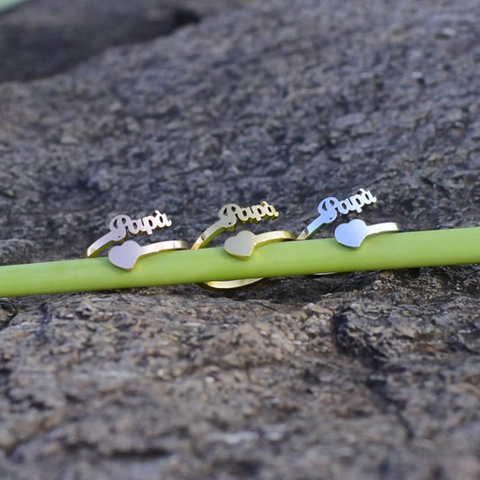 Ring Retro Alphabet Papa Ring Female Personality Simple Love Ring Father's Day Gift