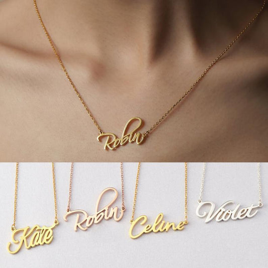 Stainless Steel Name Necklace Female DIY English Alphabet Necklace Explosive Accessories