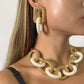 Jewelry fashion exaggerated hemp surface metal buckle necklace personality trend aluminum chain clavicle necklace female