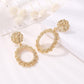 Personalized Geometric Frosted Stud Earrings Exaggerated Circle Embossed Ladies Earrings