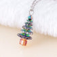 Fashion Jewelry Temperament Crystal Christmas Tree Pendant Necklace Versatile Autumn and Winter Sweater Chain