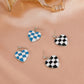Drip oil black and white checkerboard love pendant necklace ins net red retro peach heart earrings personality accessories female