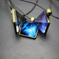 Pyramid luminous crystal pendant dream starry sky same necklace for men and women small gift chest chain with chain