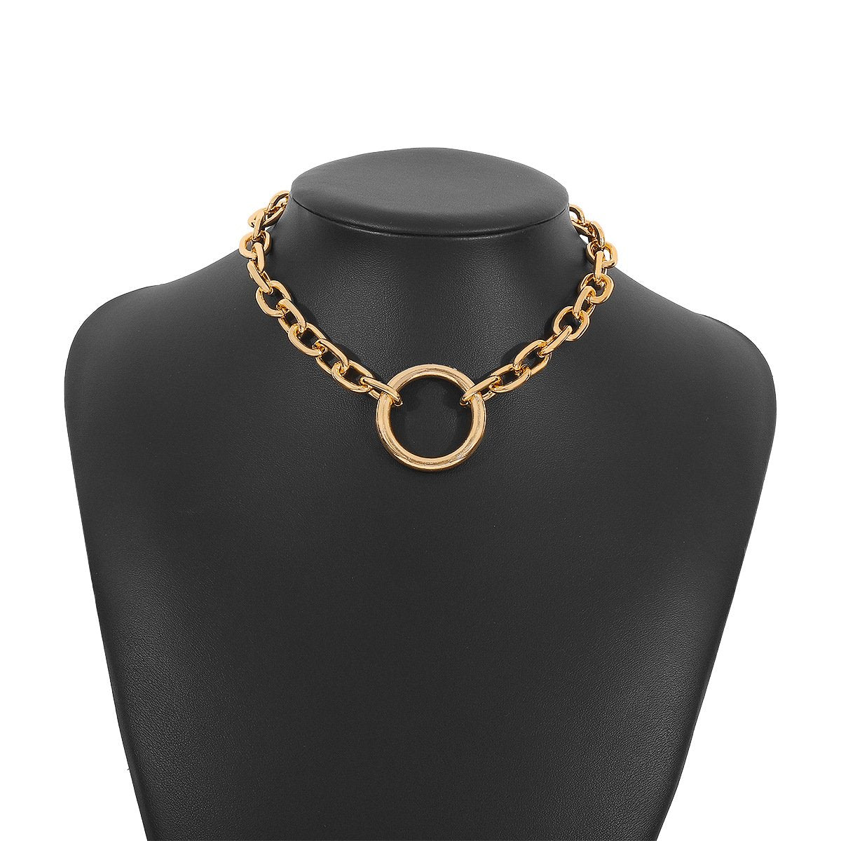 N1196 Jewelry Exaggerated Heavy Industry Chain Circle Necklace Personality Punk Hip Hop Fashion Necklace