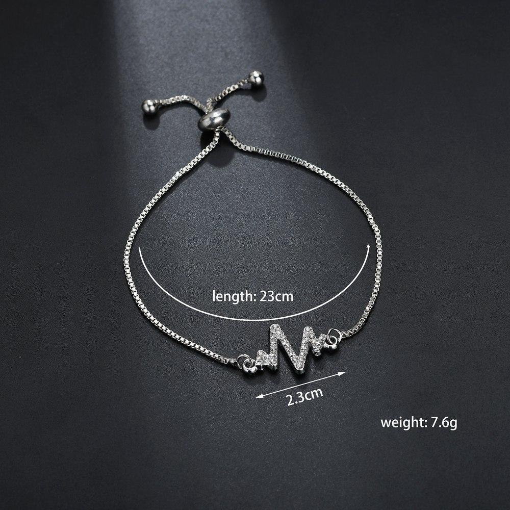 Women's Bracelet Diamond Adjustable ECG Bracelet For Women