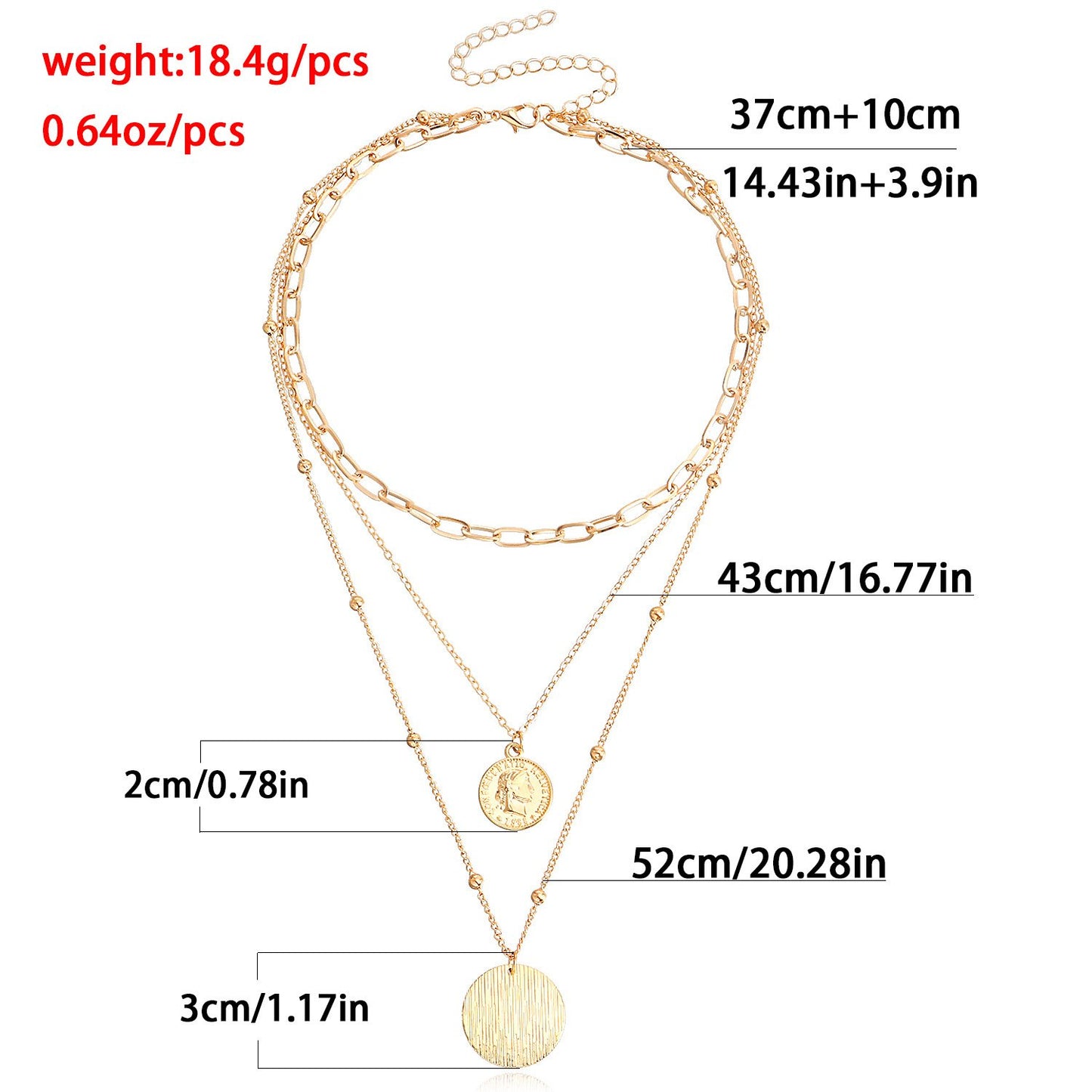 Jewelry trend multi-layer ins coin pendant necklace female niche design sense light luxury necklace