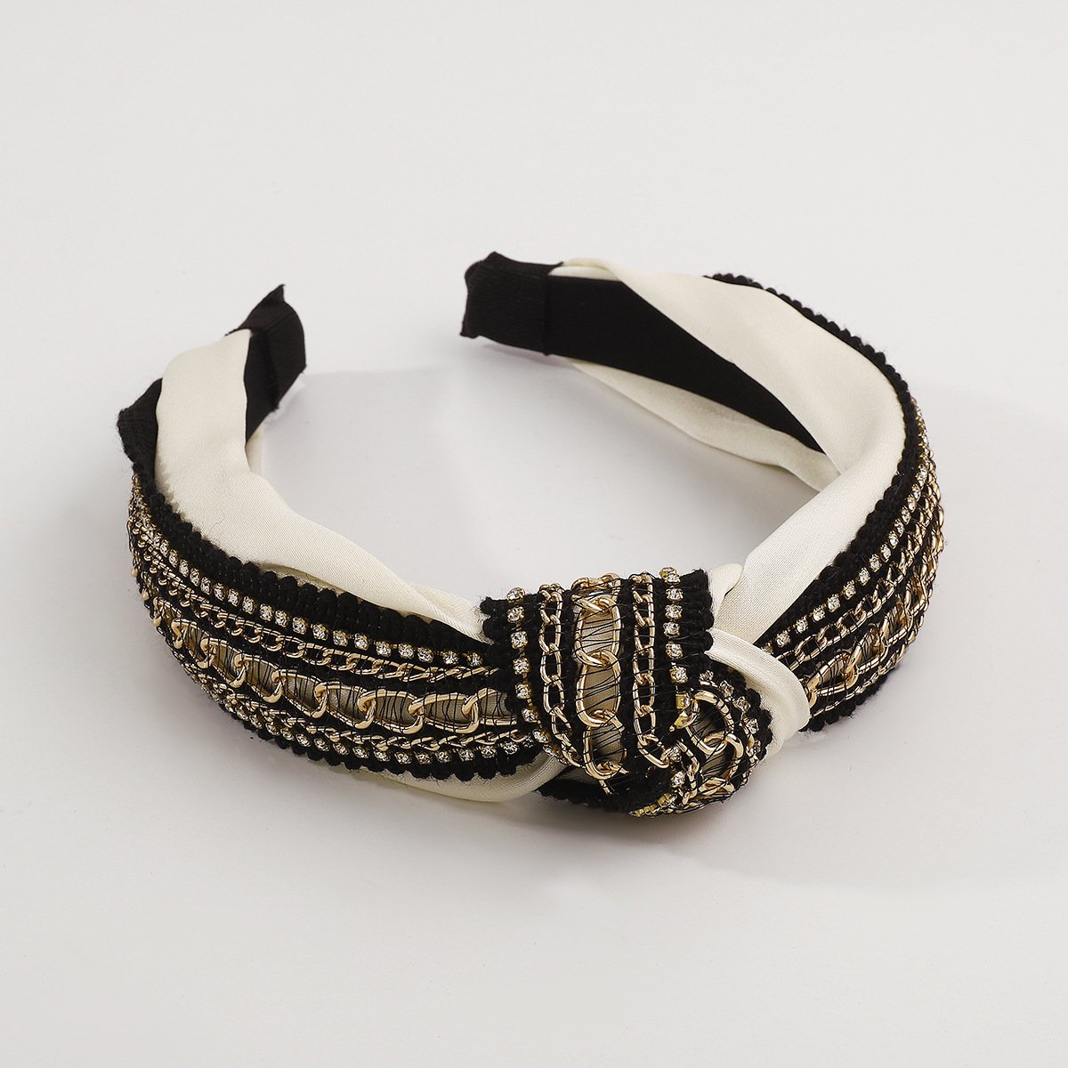 F457 Exaggerated Rhinestone Headband Baroque Claw Chain Chain Palace Retro Pressed Hair Headband Female