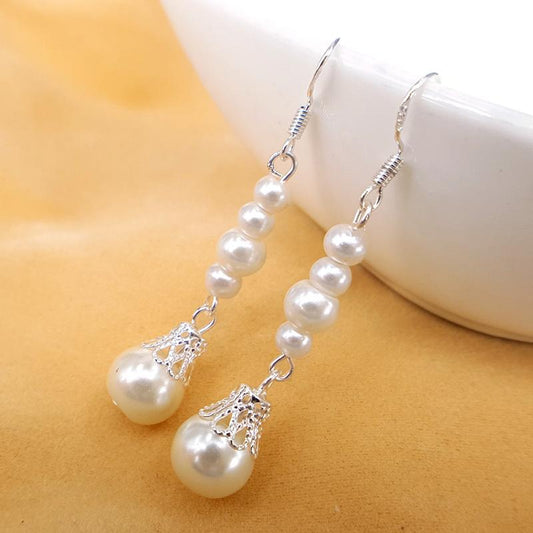Earrings fashion pearl hypoallergenic earhook star earrings of the same style