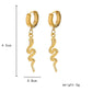 Trendy fashion all-match light luxury niche design stainless steel gold ladies snake earrings earrings