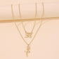 N8112 Jewelry Retro Creative Double Layer Digital Clavicle Chain Temperament Versatile Rose Fashion Necklace