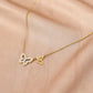 Stainless Steel Hollow Double Butterfly Full Diamond Necklace Light Luxury Niche 18K Gold Plated Titanium Steel Clavicle Chain