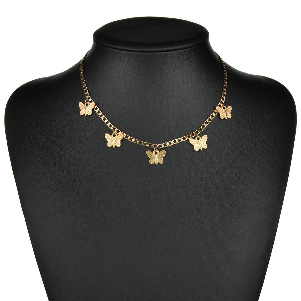 Fashion Retro Necklace Clavicle Chain Temperament Twill Butterfly Necklace Accessories