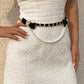 Temperament small velvet cloth chain pearl waist chain fashion retro diamond small butterfly belt body chain