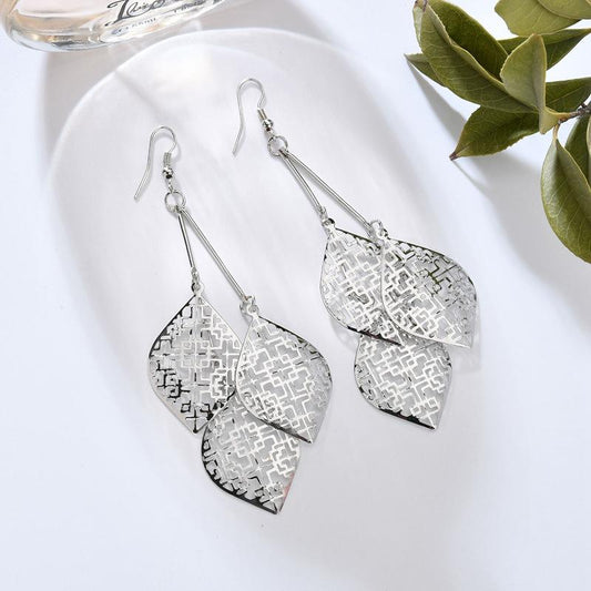 Jewelry Punk Earrings Fashion Hollow Leaf Earrings Temperament Personality Earrings