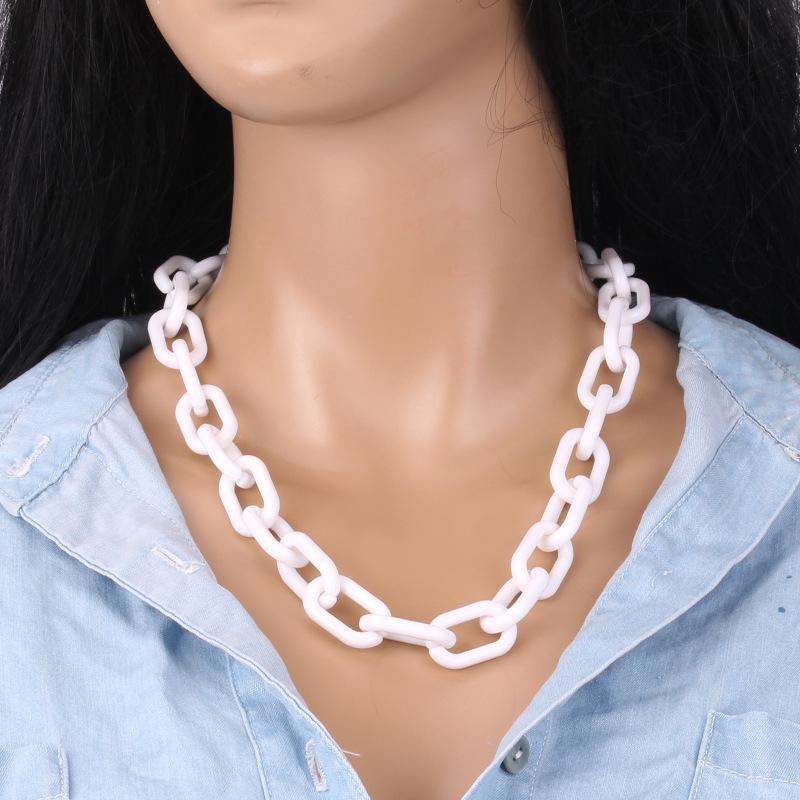 Punk Hip Hop Clavicle Chain Trend Necklace Personality Versatile Chain Acrylic Necklace Female