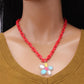 Personality temperament resin chain necklace acrylic flower pendant necklace ins clavicle chain