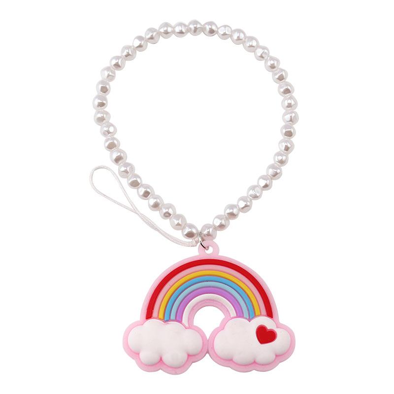 Jewelry ethnic creative monster sun soft pottery accessories pearl chain wristband mobile phone lanyard