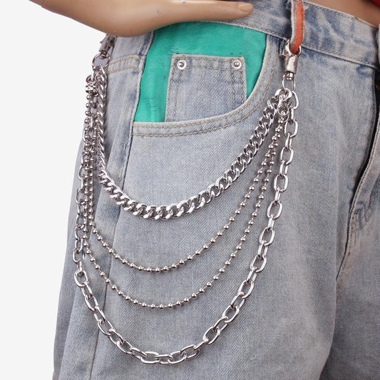 Hip-hop punk fashion metal waist chain personality popular multi-layer jeans chain ins