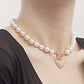 Jewelry ins acrylic pearl necklace love pendant necklace female hot girl niche design sense