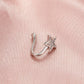 The same copper-inlaid zircon star fake nose nail exaggerated simple U-shaped non-perforated nose clip puncture jewelry female