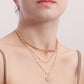 Jewelry punk geometric disc pendant necklace female niche design sense light luxury choker