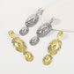 E1948 jewelry ZA exaggerated long heavy industry earrings personality level oval design sense earrings