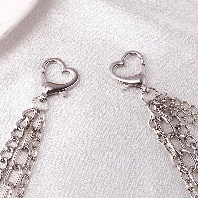 Jewelry Hollow Heart Lobster Buckle Multi-layer Waist Chain Pants Chain Punk Hip Hop Padlock Key Ornament