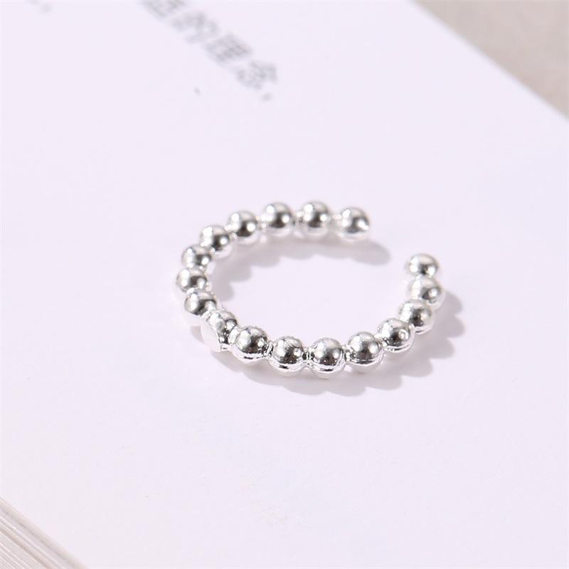 Men's and women's ear bone clip metal simple ear clip temperament no ear hole earrings metal beads u-shaped ear buckle