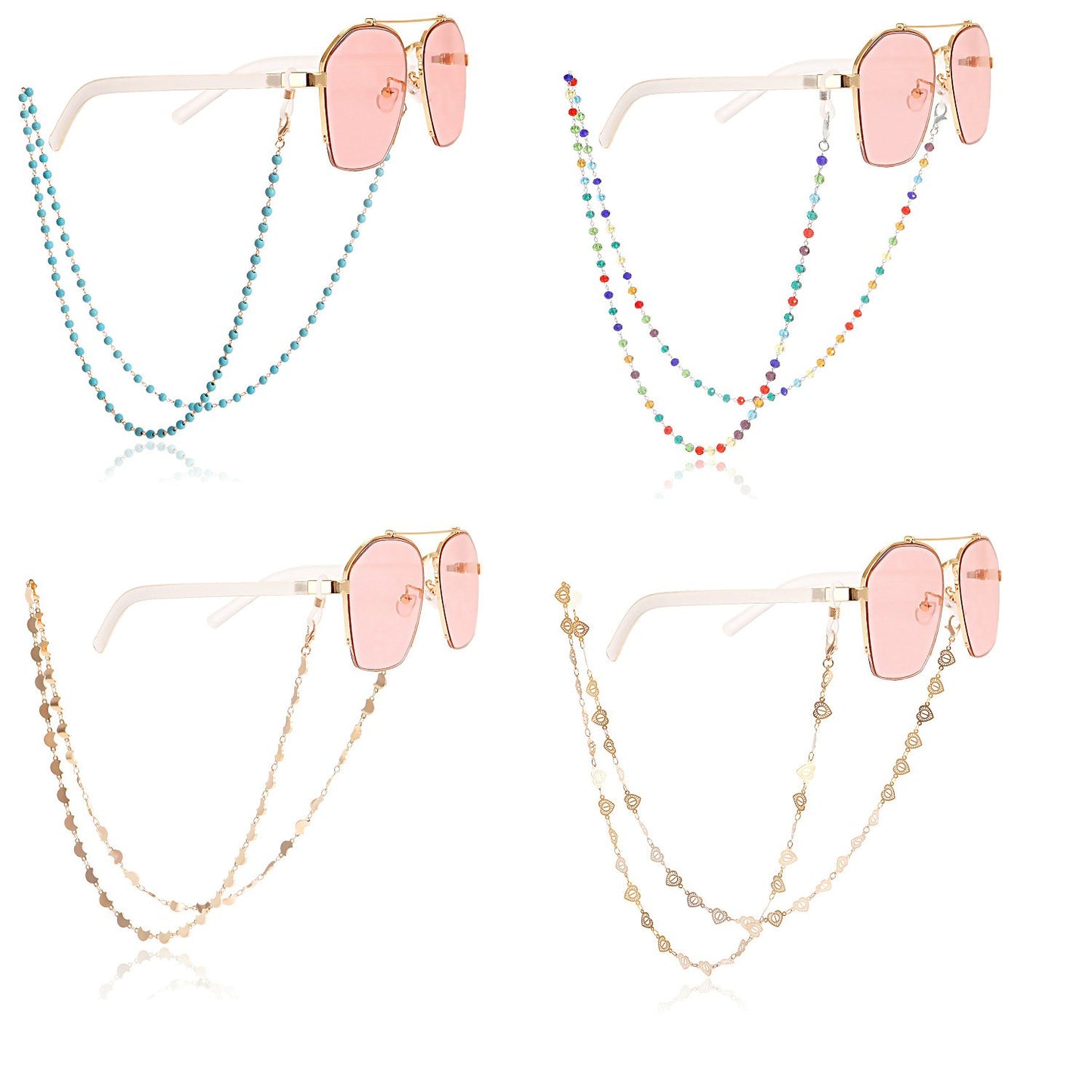 Glasses Jewelry Trend Sunglasses Glasses Chain Ornament Heart Mask Hanging Chain Non-slip Accessories