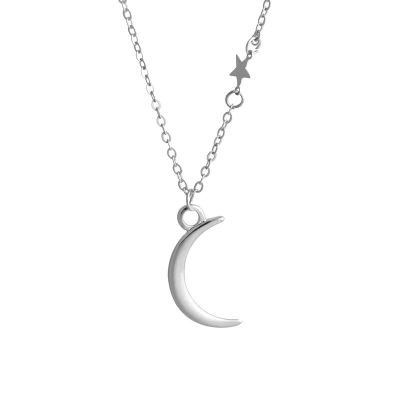 Fashion Simple Star Moon Necklace Personality Crescent Clavicle Chain Jewelry