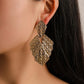 Jewelry Irregular Metal Texture Frosted Leaf Earrings Personalized Wheat Ear Pattern Earrings