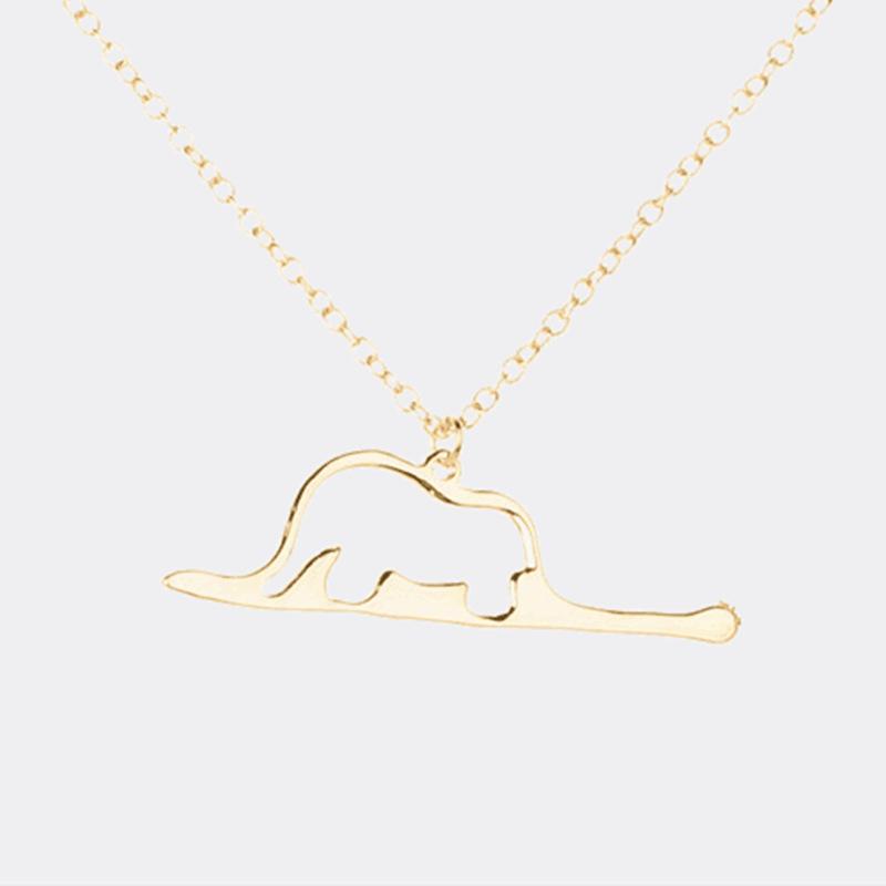Jewelry Fashion Snake Belly Elephant Pendant Necklace Lucky Elephant Cutout Pendant