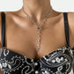 Jewelry simple OT buckle cross chain necklace female hip-hop Y-shaped tassel sweet cool punk necklace