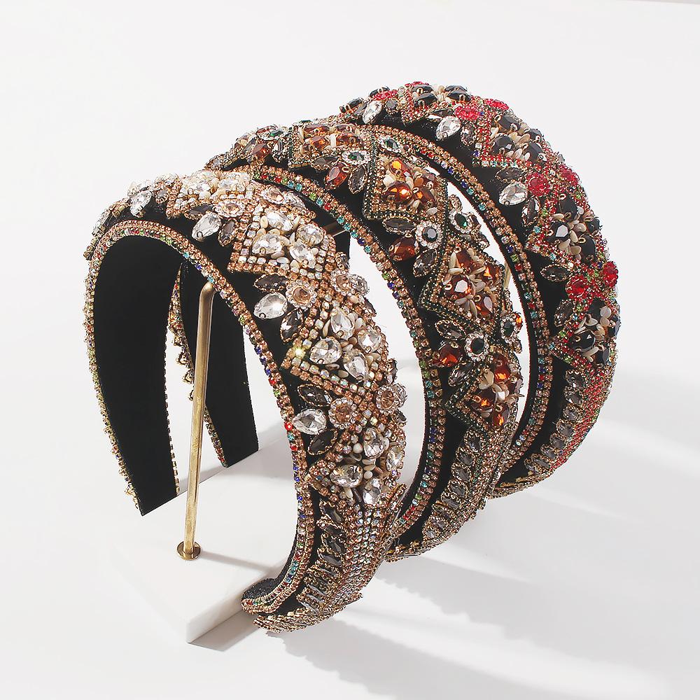 F2524 Fashion Thick Sponge Headband Baroque Show Same Style Headband Heavy Industrial Hair Accessories