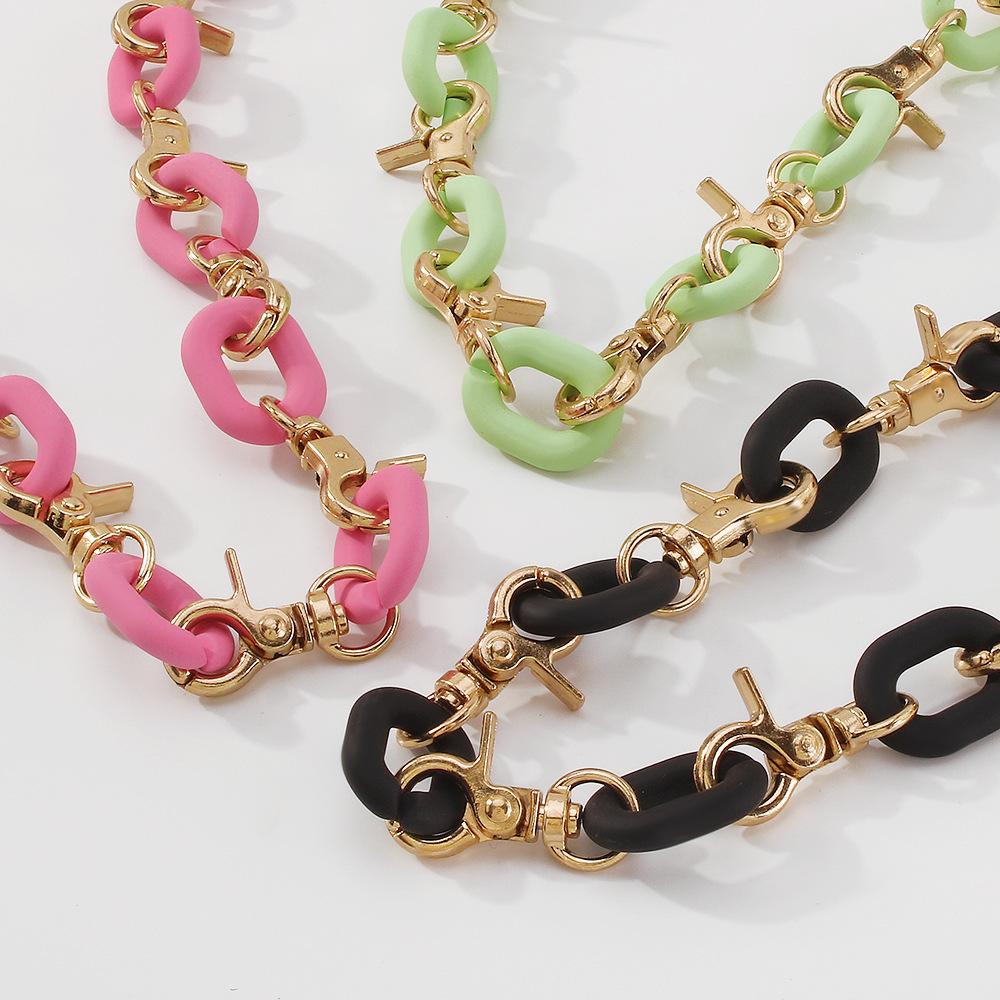 N963 Night Exaggerated Necklace Simple Fashion Candy Color Necklace Bracelet Geometric Personality Clavicle Chain