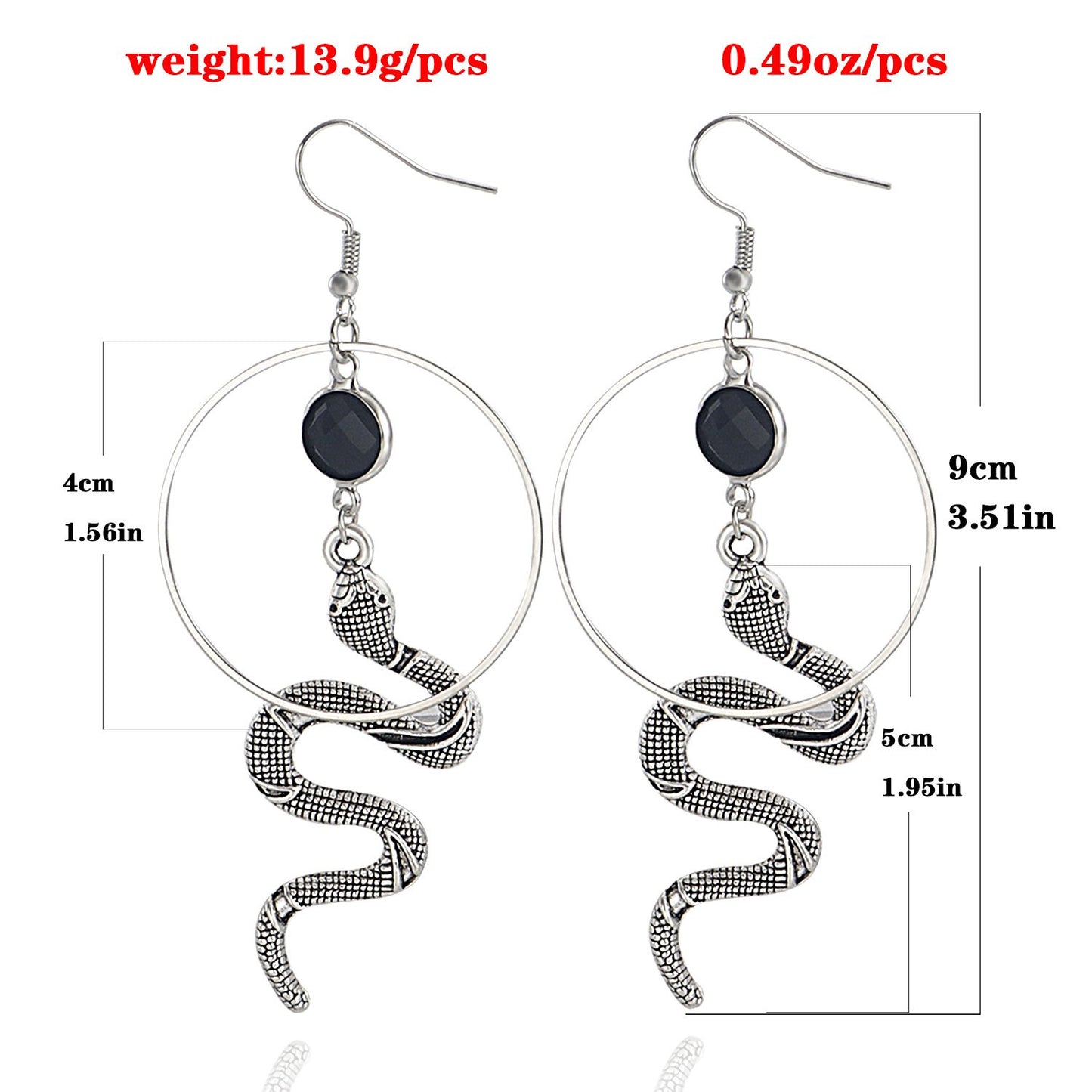 Snake-shaped earrings ins creative personality exaggerated earrings snake-shaped niche design indifferent high-end exaggerated