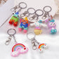 Cartoon color monster key chain creative couple car bag key personality soft pottery pendant