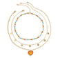 Holiday Stacked Daisy Flower Rice Bead Necklace Female Sequin Tassel Sweet Cool Drip Nectarine Heart Necklace