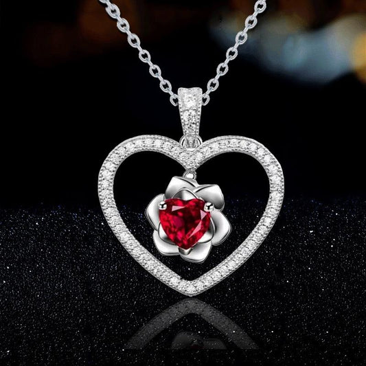 Jewelry Rose Love Pendant Necklace Female Niche Design Sense Light Luxury Jewelry