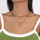N1758 Sweet and Cool Stacked Necklace Round Pentagram Rhinestone Necklace Simple Metal Geometric Necklace