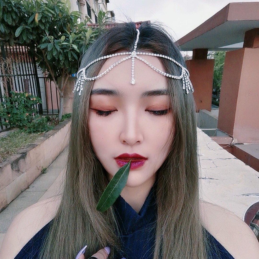 New Rhinestone Hair Accessories Tassel Hair Chain Catwalk Jewelry Forehead Pendant Bridal Headwear hairaccessories
