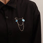 Jewelry Hip Hop Blue Smiley Tassel Brooch Accessories Female Creative Trendy Pin Pendant