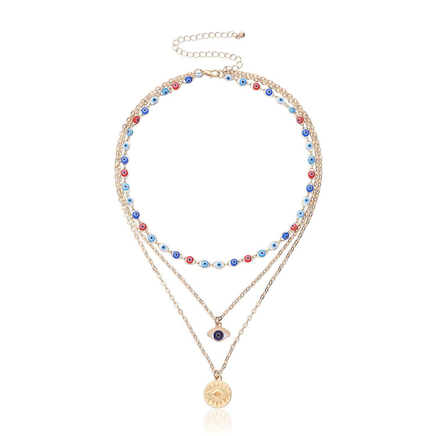 Jewelry fashion exaggerated trend eye necklace multi-layered with devil's eye pendant female necklace