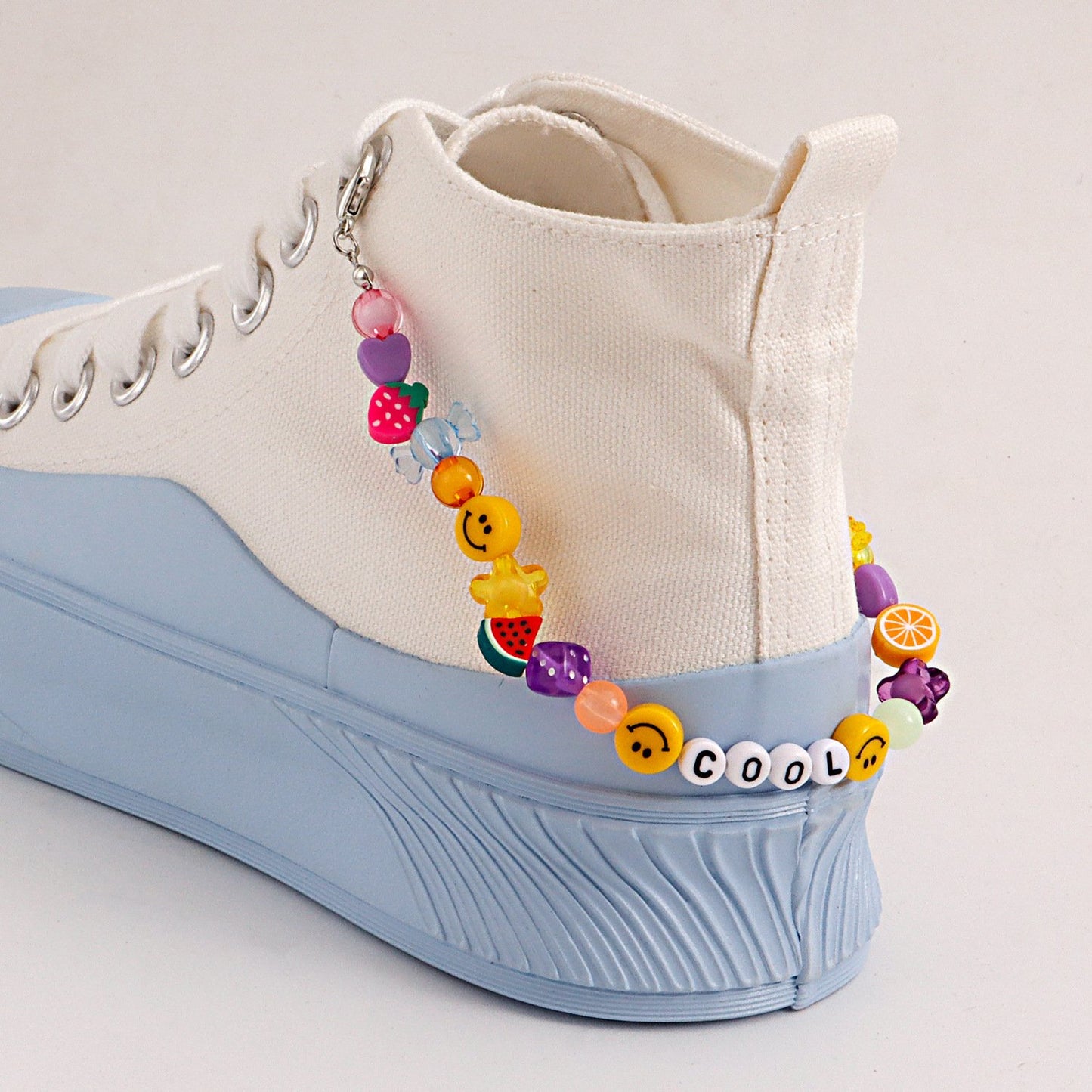 ins ethnic shoe chain accessories diy jewelry handmade beaded letter chain shoe buckle decoration