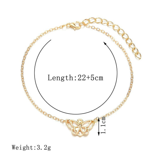 Vintage Alloy Hollow Butterfly Anklet Ankle Anklet Jewelry