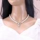 Love black agate OT buckle cold pearl stainless steel necklace light luxury design net red collarbone chain female